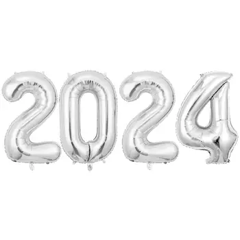 2024 Naujųjų metų balionai 40 colių folijos balionai daugiafunkciniai patvarūs dideli 2024 m. folijos numerio balionai jubiliejaus papuošimui