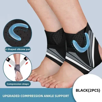 1 Pair Fitness Ankle Protector Sport Ankle Support Gym Elastic Ankle Braces su reguliuojamu kompresiniu dirželiu Sporto sauga