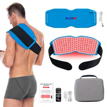 ZJZK 660nm led redlight masažas 450 karoliukai 24W 94nm 850nm 660nm Maistinė silikoninė medžiaga skausmui malšinti ir raumenims atpalaiduoti