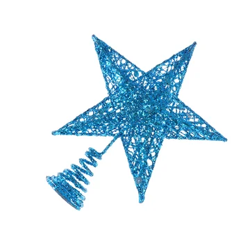 Kalėdų eglutės topperis Mėlynas blizgučių žvaigždė Putojantis medis Žvaigždė 25cm dūžtantis Kalėdų eglutės viršūnė šventinių vakarėlių reikmenų dekoravimui