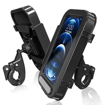 Dviračio motociklo telefono palaikymas Vandeniui atsparus dėklas Vairas Galinio vaizdo veidrodis Neperšlampamas laikiklis 5.5-6.7inch Mobiliojo telefono krepšys