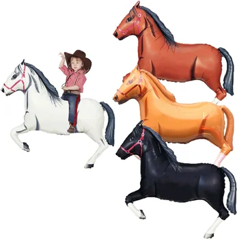 1vnt Negabaritinis arklių vakarėlis Folija Balionas Milžiniškas ūkis Gyvūnų balionas Vakarų kaubojus Tema Gimtadienio dekoravimo reikmenys Žaislas vaikams Dovanų žaislas