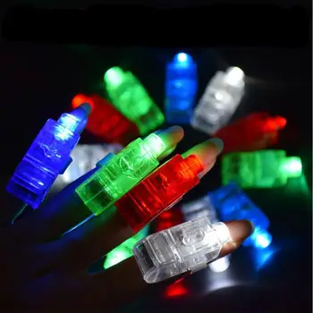 100vnt LED pirštų lemputės Mirksintys žiedai Žaislai Švyti tamsoje Vestuvių vakarėlis Įjungimas/išjungimas Jungiklis LED švytėjimo žiedai Koncerto vakarėlis Vaikų dovana