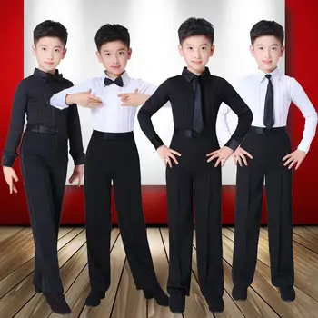 Lotynų šokių marškinėliai Smėlinukas Kids Boys Modern Ballroom Stage Dance lotynų šokis Leotard