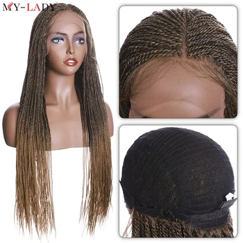 My-Lady 28inch sintetiniai pinti perukai Senegalo susukti nėrinių priekinis perukas be mazgų priekiniai nėrinių perukai Nerijos plaukai Afrikos moterims