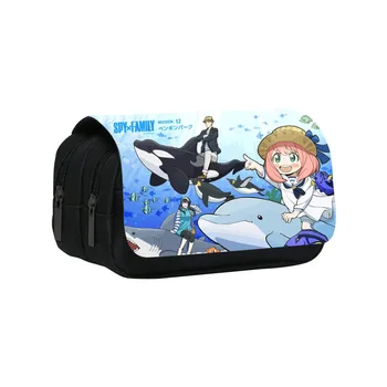 Spy X Family Anime Pencil Case Cartoon Manga Case Anya Smug Pen Box Girls Makeup Bags Teenagers School Supplies Gift Tote Bag