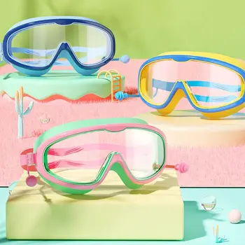 Didelis rėmas Plaukimo akiniai Baseinas Platus vaizdas su ausų kištukais Plaukimo akiniai Reguliuojami ultralengvieji nardymo akiniai plaukimui