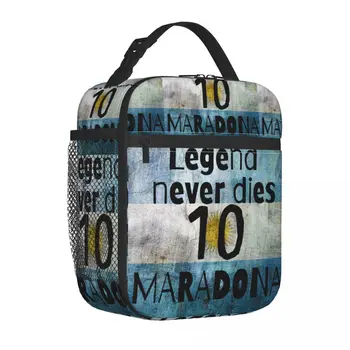 Legenda niekada nemiršta Diego Maradonos plakatas Izoliuoti pietų krepšiai Futbolas Maistas Konteineris Aušintuvas Krepšys Tote Pietų dėžutė Kelionės
