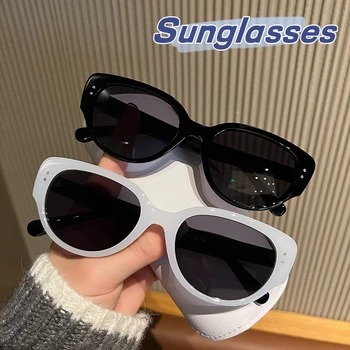 Prabangaus dizaino katės akis UV400 akiniai nuo saulės Vyrai Moterys Vintažinės kelionės Lauke Saulės atspalviai Akiniai Unisex Madingi hiphopo akiniai