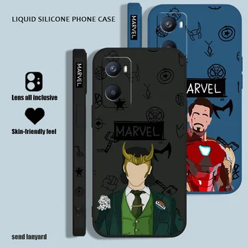 Marvel Loki geležinis žmogus, skirtas OPPO A53S A52 A33 A32 A31 A16S A12 A11S A9 A5 F21 F11 2020 Pro Liquid Left Rope telefono dėklas