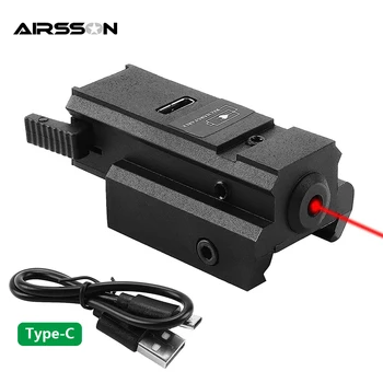 Taktinis raudonas lazerinis taikiklis USB įkraunamas raudono žalio taško lazerinis taikiklis Glock pistoletui rankinis šautuvas Airsoft Targeting Medžioklinio ginklo lazeris