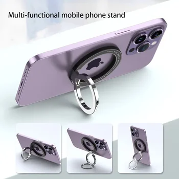 Magnetinio lydinio mobiliojo telefono žiedo laikiklis, suderinamas su iPhone 12 13 14 serijos MagSafe nuimamas mobiliojo telefono rankenos stovas