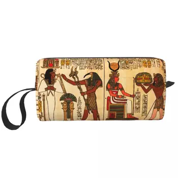 Senovės Egipto makiažo krepšys Retro stiliaus etninis egiptiečių kosmetikos krepšys Kelioninis tualeto reikmenų krepšys Organizatorius Laikymo piniginė moterims