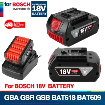 100% Original 18V 6.0/8.0/10Ah įkraunama ličio jonų baterija, skirta Bosch 18V 10Ah atsarginei baterijai Nešiojamas pakaitinis BAT609
