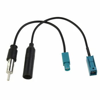 Praktiškas kabelis 15cm automobilinis stereofoninis DIN kištukas Lengvas modifikavimas FM / AM antenoms su maitinimo kištuku