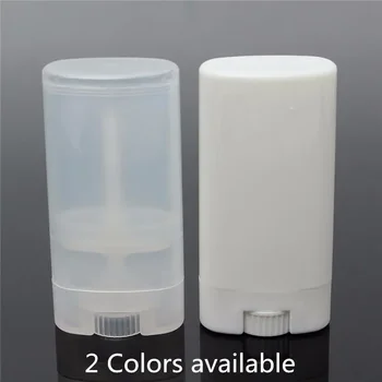 10vnt/partija 15ml tuščių plastikinių ovalių dezodorantų indų lūpų balzamo vamzdelis su dangteliais