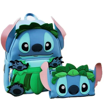 2024 Original Disney Lilo & Stitch Leather Kuprinė Madinga kuprinė Animacinis filmas Mokyklinis krepšys Laisvalaikio vaikų kelioninis krepšys Vaikų dovana