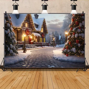 SHENGYONGBAO Kalėdinės dekoracijos Fotografijos fonai Saldainių namelis Svetainės ornamentas Gimtadienio fotostudija Fonas QS-29