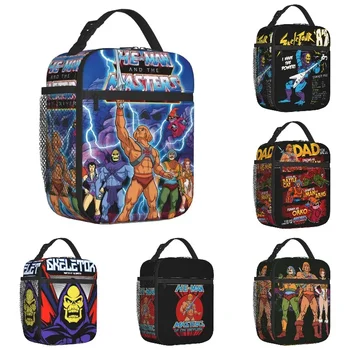 Custom He-Man And The Masters Of The Universe Lunch Bag Women Cooler Termiškai izoliuotos pietų dėžutės vaikams Mokykla