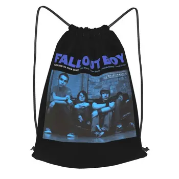 Fall Out Boy Drawstring kuprinė Naujausias nešiojamas pirkinių krepšys Didelės talpos sportinis krepšys