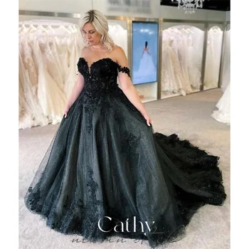 Cathy Luxury Nėrinių siuvinėjimo kamuolinė suknelė Prom suknelė 2024 Širdies formos kaklo tiulio audinys فستان سهره فاخر Berankovė فساتين السهرة