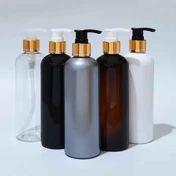 20vnt 300ml tuščias baltas juodas rudas aukso losjonas pompa plastikinis buteliukas šampūnui Dušo želė Kosmetinė pakuotė Asmens priežiūra