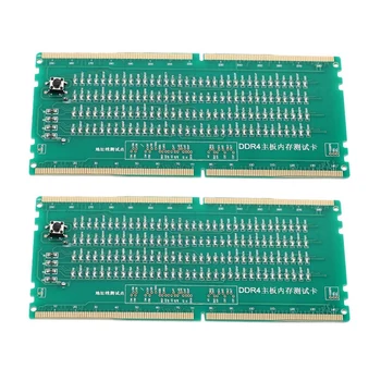 2X DDR4 bandymo kortelės RAM atminties lizdo išvesties LED darbalaukio pagrindinės plokštės taisymo analizatoriaus testeris