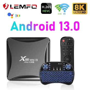 LEMFO X88 MINI 13 TV Dėžutė Android 13 8K Dviejų juostų Wifi vaizdo išvestis 4K 4GB 64GB RK3528 TV dėžutė Android 13 PK H96 MAX RK3528