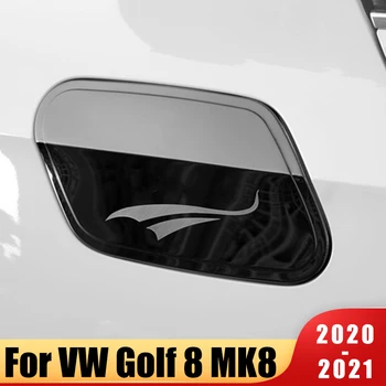 Nerūdijančio plieno išorinis automobilio mazuto degalų bako dujų dangtelio dangtelio apdailos lipdukas Volkswagen VW Golf 8 MK8 2020 2021 2022 Priedai