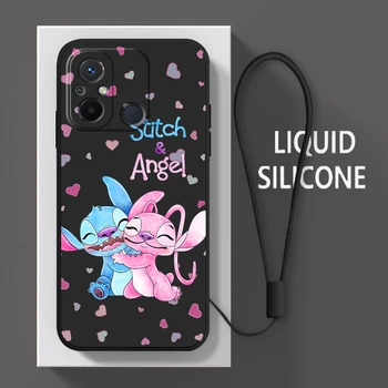 Stitch Lilo Angel Ohana for Xiaomi Redmi 12C 11 Prime A1 10 10X 9 9A 9T 9AT 8 8A 7 6 Pro 4G 5G Liquid Rope Soft Phone Case Funda
