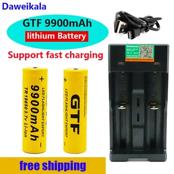 2023 nueva batería 18650 3,7 V 9900mAh batería recargable de León para batería de destello de luz Led + cargador USB
