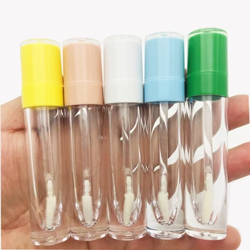 didmeninė prekyba 5ML 8ML tuščias lūpų blizgesio vamzdelis plastikinis butelis skaidrus apvalus 