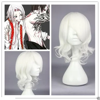 Tokyo Ghoul Juuzou Suzuya White peruca suzuya garbanotas trumpas cosplay anime perukas