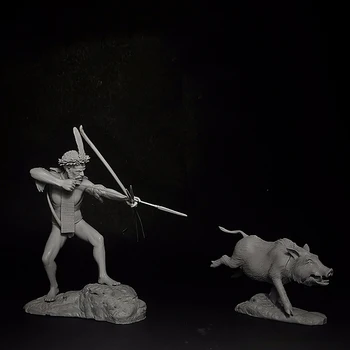 Unassambled 1/24 senovės žmogus karininkas žiemos karys STAND Dervos figūrinių miniatiūrinių modelių rinkiniai Nedažyti