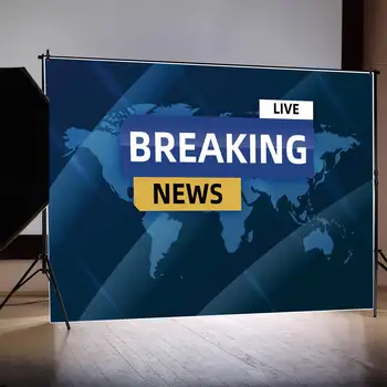 MĖNULIS. QG fonas Teletorium Breaking News TV vaizdo siena Tiesioginis transliavimas Kambario fonas Pritaikyta namų studijos foto būdelė