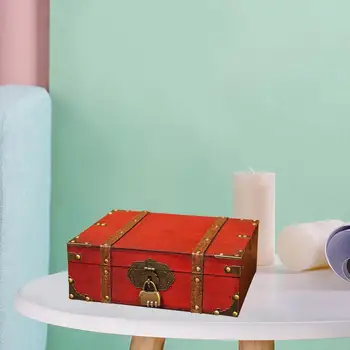 Lobių dėžutė, senovinė medinė papuošalų laikymo dėžutė su, retro rankų darbo dovanų dėklu StoPearl skryniai, 8.5 X 5.7 X 2.6