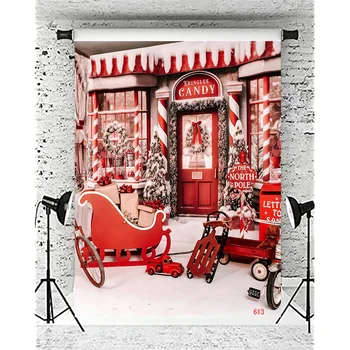 SHENGYONGBAO Kalėdų dienos dekoravimas Fotografijos fonai Saldainių parduotuvė Laimingų Naujųjų metų Creath Studio fono rekvizitai JD-30