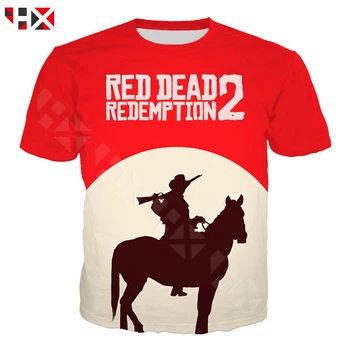 Populiarus žaidimas Red Dead Redemption 2 marškinėliai Vyrai Moterys 3D Print marškinėliai Laisvalaikio gatvės drabužiai trumpomis rankovėmis Megztiniai U046