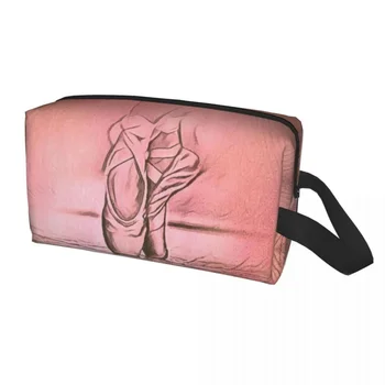 Individualūs baleto bateliai Rožinis tualeto reikmenų krepšys moterims Balerinos šokėja Kosmetinis makiažo organizatorius Lady Beauty Storage Dopp rinkinio dėžutė