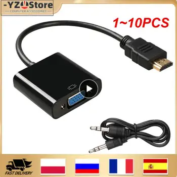 1 ~ 10PCS HDMI suderinamas su VGA adapteriu Skaitmeninis į analoginį keitiklį kabelis PSLaptop televizoriaus dėžutei į projektorių Displayer HDTV