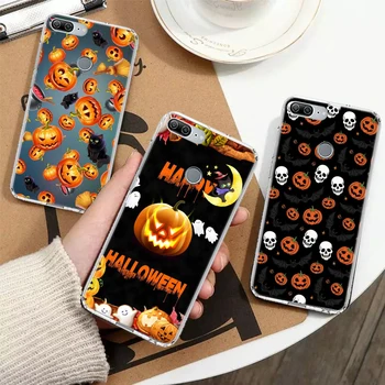 Maple Leaf Bat Halloween Pumpkin Head Phone Case for Huawei P Smart Z 2021 Y5 Y6 Y7 Y9 Honor 9X 50 20 Pro 10i 9 Lite 8A 8S 8X 7S