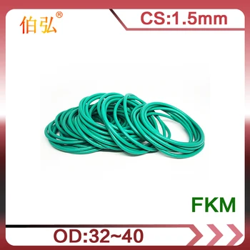 Fluororubber O-žiedas 5PCS/lot FKM sandarinimas CS 1.5mm OD32/33/34/35/36/37/38/39/40mm O-žiedo sandariklio tarpiklio žiedas