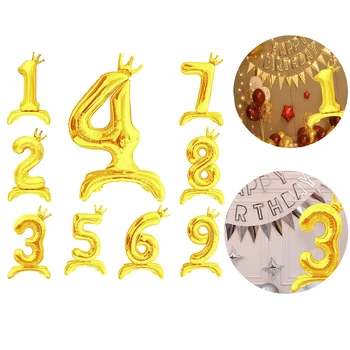32inch Aukso folijos numeris Balionas Pirmasis kūdikis berniukas Vaikai Su gimtadieniu Šventės dekoracijos 1 1 2 3 4 5 6 7 8 9 10 30 40 50 metų