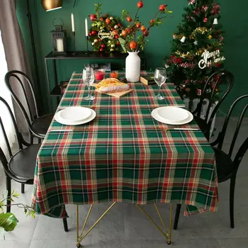 storas minkštas vakarėlis patikrintas kvadratinis vestuvinis valgomasis staltiesės stalo uždengimas staltiesė kalėdinės dekoracijos