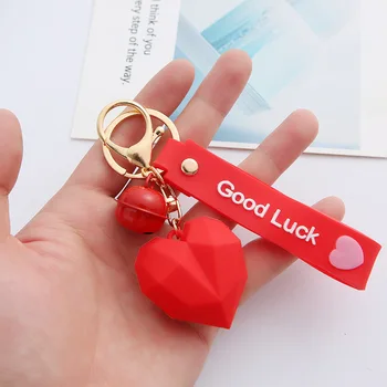 Fashion Charm Heart Bell Pakabukas Raktų pakabukas Geras laimingas raktų pakabukas Krepšio raktų priedai moterims