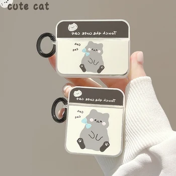 Cute Cartoon Cat Mirror Earphone Case for Airpods Pro Soft Silicone Cover Protection for Air Pod 1 2 3 Funda Charging Box