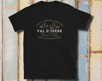 Val D'isère Tshirt Espace Killy Žieminiai sportiniai marškinėliai Prancūziški