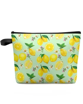 Vasaros citrinų gėlių makiažo krepšys Maišelis Kelionės būtiniausi daiktai Lady Women kosmetikos krepšiai Tualeto organizatorius Vaikų laikymo pieštukų dėklas