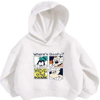 Kids Girls ilgomis rankovėmis džemperis su gobtuvu Peliukas Mikis Peliukas Minnie Donald drabužiai Pavasario ruduo Baby Boys Animacinis filmas Mažylių viršūnės Apranga