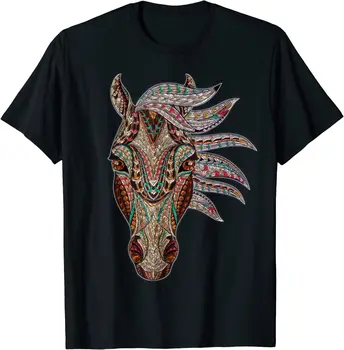 Arklių genties abstraktus menas Amerikos geometriniai arklio marškinėliai
